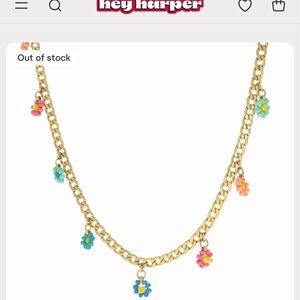 Hey Harper Gold Flower Beaded Margarita Necklace